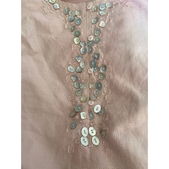 Silk Land Women's Silk blush Embroidered 3/4 Sleeve size XXL - Picture 2 of 5